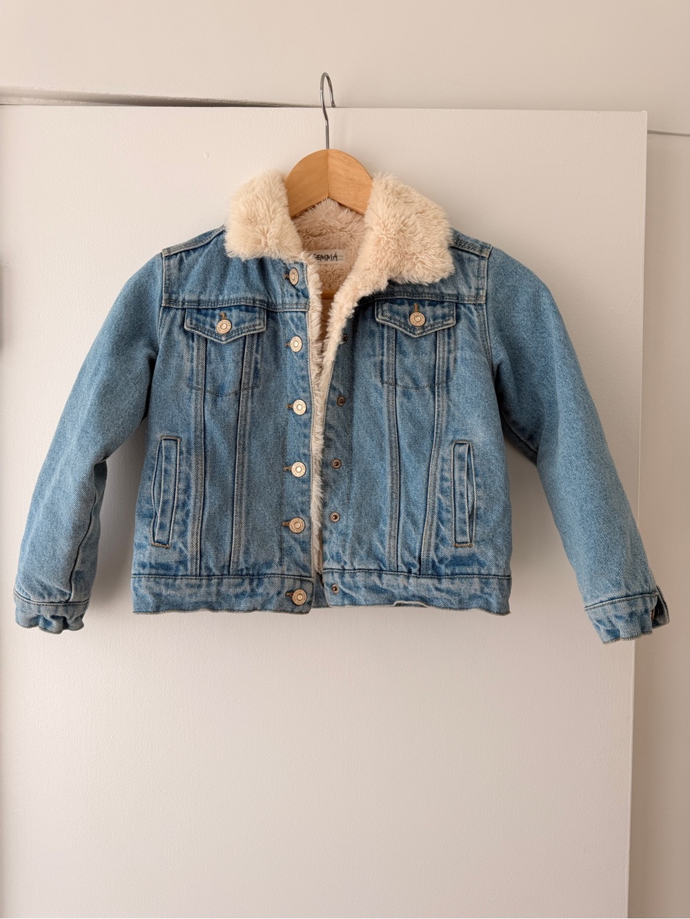 Mango Kids Sherpa-Lined Denim Jacket – Size 6–7Y / 116 cm – Excellent Condition